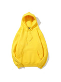 Casual Solid Color Pocket Brushed Hoodie