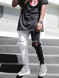 Men's Great Quality Classic Slim Straight Color Matching Ripped Jeans