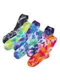 Three Pairs Tie-Dyed Cotton Socks