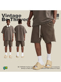Men'S Vintage Washed Cropped Shorts