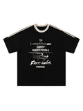 Retro Stitched Letter Print T-Shirt