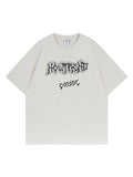 Retro Washed Letter Print T-Shirt