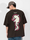 Seahorse Graffiti Reflective Print T-Shirt