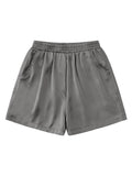 Casual Solid Color Elasticated Shorts
