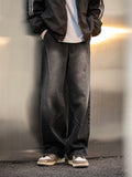 Retro Pleated Washed Cargo Jeans