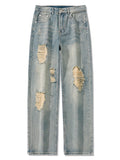 Retro Ripped Patched Jeans