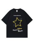 Loose-Fitting Star Letter Print T-Shirt