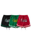 Casual Breathable Embroidered Letter Drawstring Training Sports Shorts