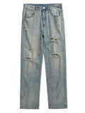 Retro Ripped Patched Washed Jeans