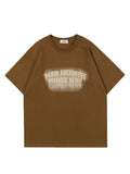 Retro Graffiti Foam Letter Printed T-Shirt