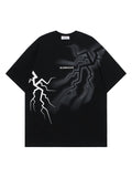 Hand Painted Print Lightning T-Shirt