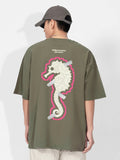 Seahorse Graffiti Reflective Print T-Shirt