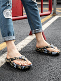 Thick-Soled Print Flip-Flops Waterproof Clip-On Slipper&Sandals