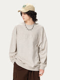 Loose-Fitting Steel-Stamped Solid Color Hoodie