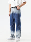 Washed Gradient Straight-Leg Jeans