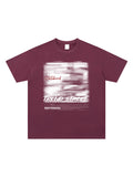 Blur Graphic Print Ink Spray T-Shirt