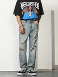 Retro Ripped Patched Washed Jeans