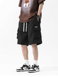 Casual Multi-Pocket Drawstring Cargo Shorts