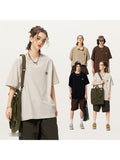 Embroidered Solid Color T-Shirt