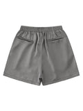 Casual Solid Color Elasticated Shorts