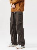 Solid Color Pleated Paratrooper Cargo Pants