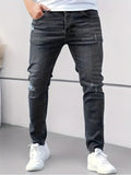 Casual Solid Color Skinny Jeans