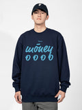 Foamed Fleece Letter Print Pullover Hoodie