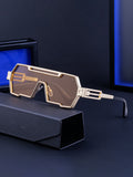 Retro Steampunk One-Piece Irregular Sunglasses