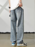 Retro Ripped Casual Straight-Leg Jeans