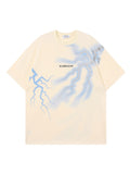Hand Painted Print Lightning T-Shirt