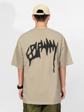 Loose-Fitting Graffiti Foam Print T-Shirt