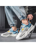 Contrast Color Fly Knit Running Casual Shoes