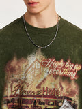 Retro Washed Flame Print T-Shirt