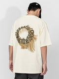 Letter Print Contrast Color Washed T-Shirt