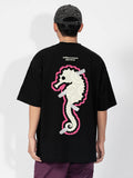 Seahorse Graffiti Reflective Print T-Shirt