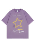Loose-Fitting Star Letter Print T-Shirt