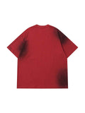 Retro Gradient Tie-Dye Letter Print T-Shirt