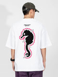 Seahorse Graffiti Reflective Print T-Shirt