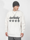 Foamed Fleece Letter Print Pullover Hoodie