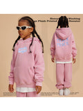 Retro Washed Letter Print Kids Hoodies