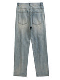 Retro Ripped Patched Washed Jeans