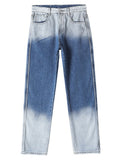 Washed Gradient Straight-Leg Jeans