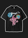 Retro Washed Rabbit Print Kids T-Shirt
