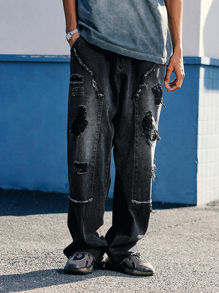 Washed Edge Ripped Jeans – OEYES