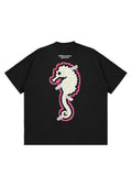 Seahorse Graffiti Reflective Print T-Shirt