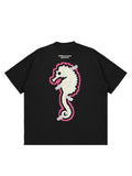 Seahorse Graffiti Reflective Print T-Shirt