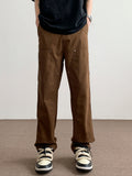 Stitched Studded Slacks Solid Color Cargo Pants
