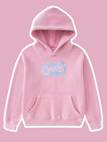 Retro Washed Letter Print Kids Hoodies