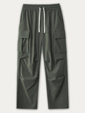 Solid Color Pleated Paratrooper Cargo Pants