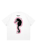 Seahorse Graffiti Reflective Print T-Shirt